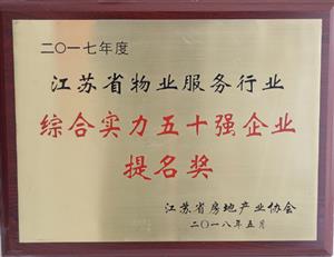 省物业五十强提名奖